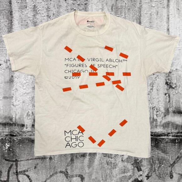 Virgil Abloh x MCA Chicago “Figures of Speech” Tee (2019) — Orange Label — Large - Picture 2 of 8